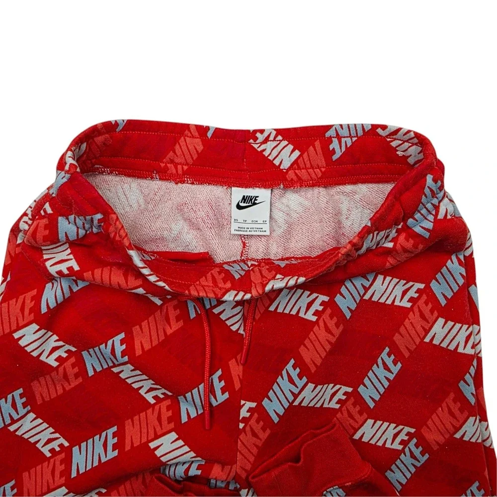 Nike Sportswear All Over Print Logo Joggers Red White Blue XS Sweatpants